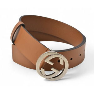 Gucci Interlocking G Buckle Belt Leather Brown